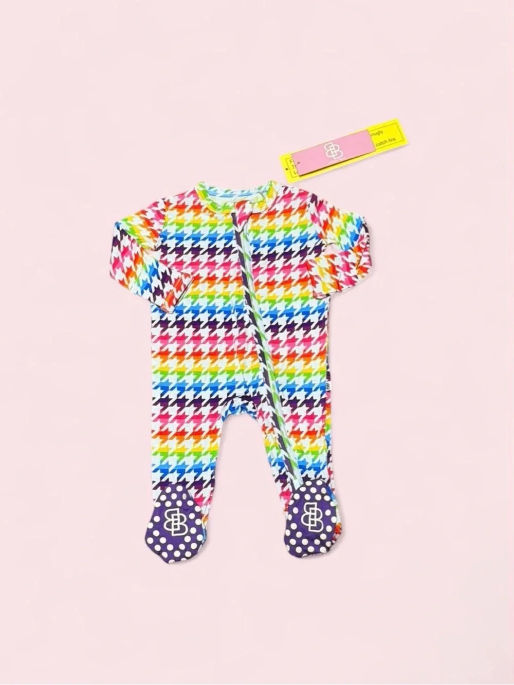 Little Bum Bums Bamboo Rainbow Houndstooth Newborn Gift NWT Zippy Blanket Bow